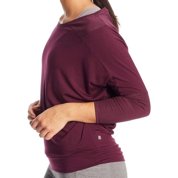 C9 Champion Women's Long Dolman Sleeve Open Back Top, Dark Berry Purple, Small - Picture 3 of 16